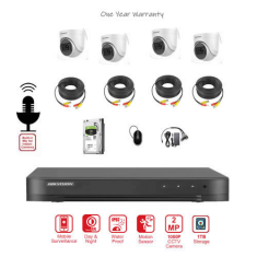 Hikvision 4CH 2MP CCTV Camera Bundle with Audio + Installation
