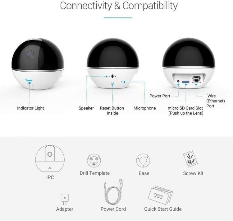 EZVIZ C6TC 1080P HD Pan Tilt Wifi Home Security Camera