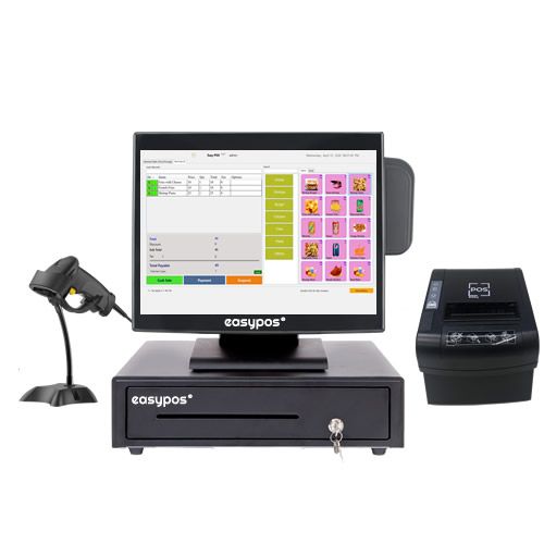 Easypos POS Machine EPPS-314 Bundle (Touch Screen Monitor, Printer, Barcode  Scanner, Cash Drawer)